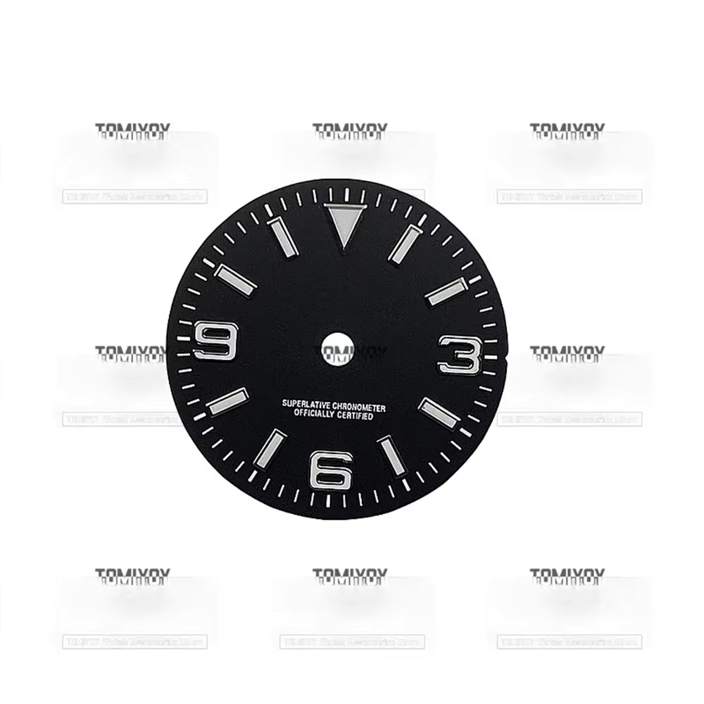 Mod 31mm/28.5mm Black Watch Accessories Blue Luminous Dial Fit For NH35A/4R35/NH34/NH36 Movement GBW9 Mechanical Watch Case