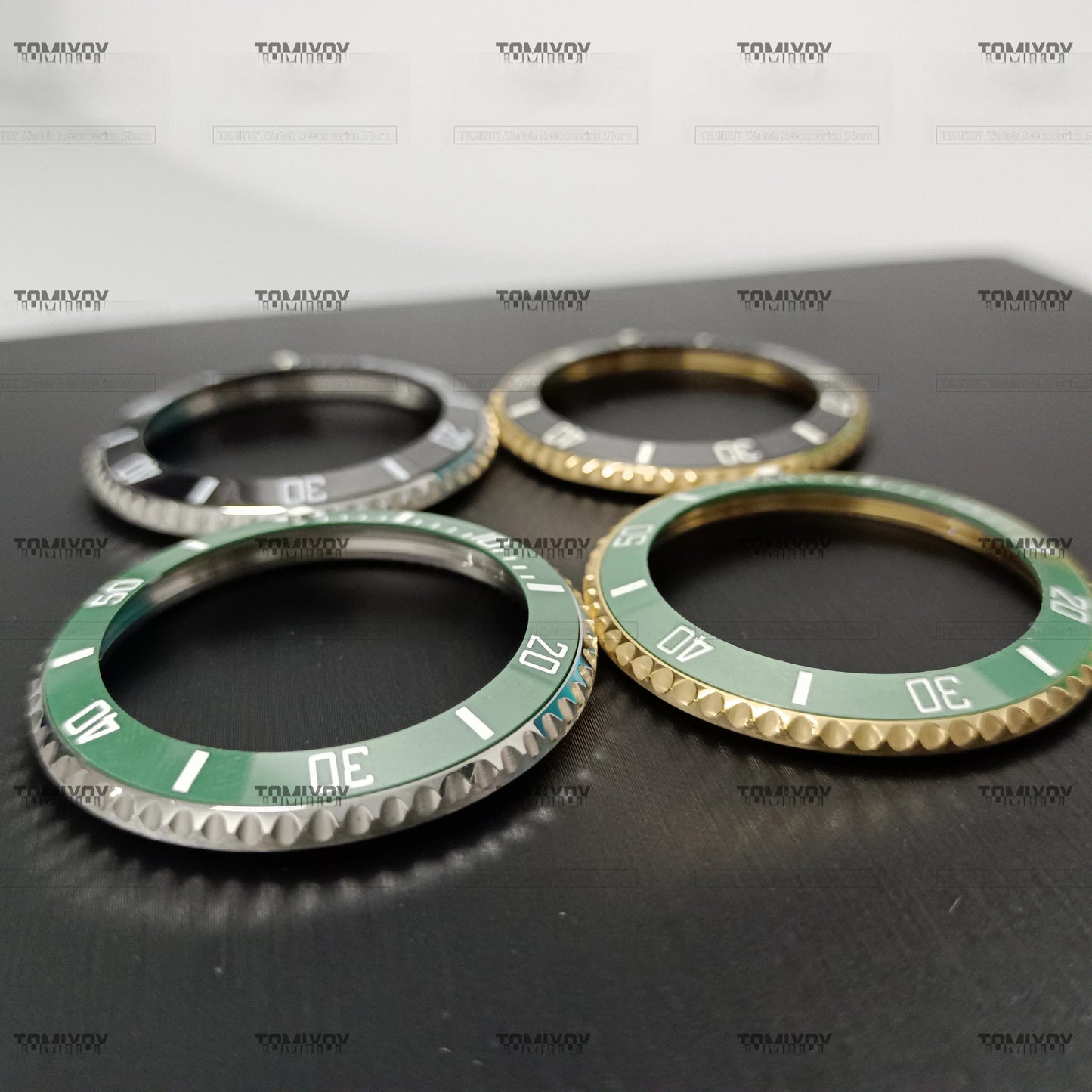 Watch Accessories 38MM 40MM Blue Luminous Steel Bezel With Black Green Ceramic Bezel Fit For R-L-X 40mm Case SUB 116610