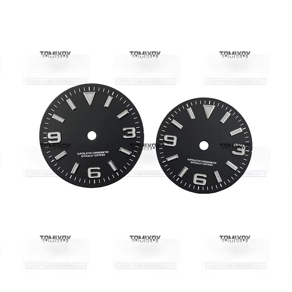 Mod 31mm/28.5mm Black Watch Accessories Blue Luminous Dial Fit For NH35A/4R35/NH34/NH36 Movement GBW9 Mechanical Watch Case