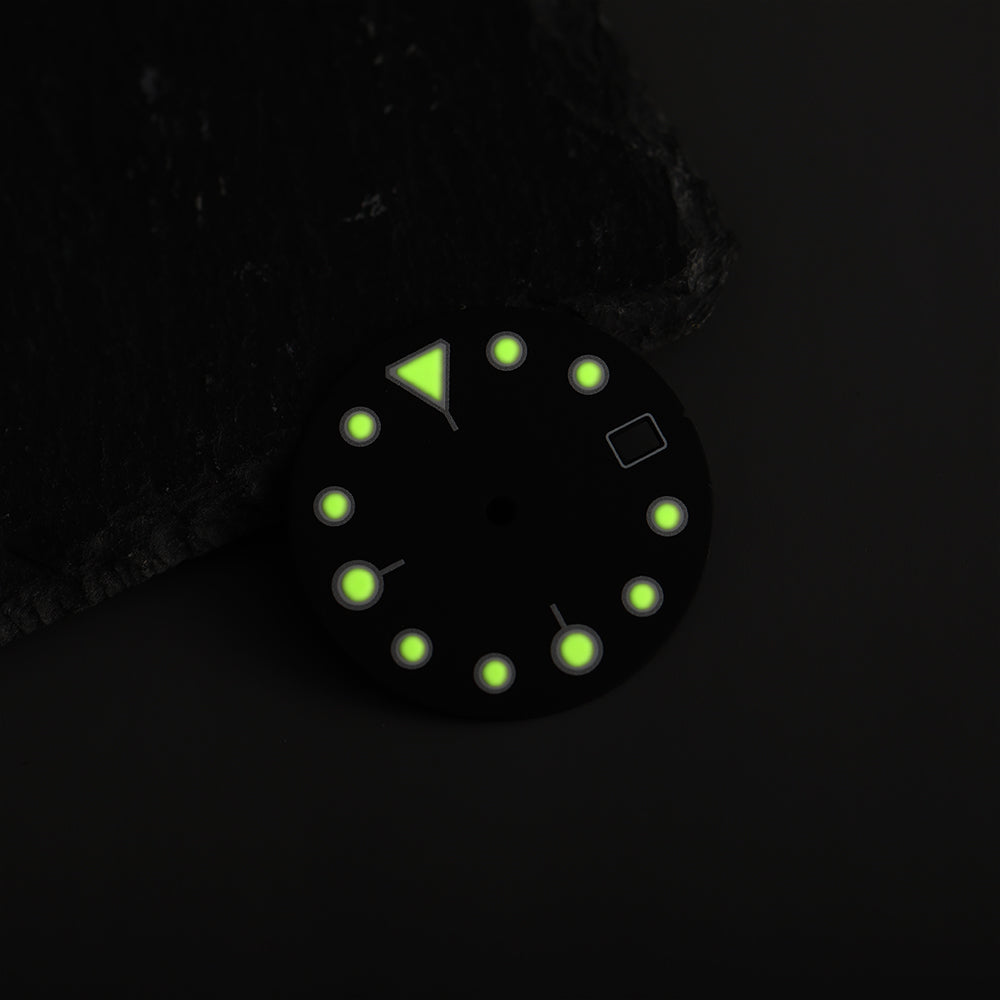 Mod 28.5mm Green Luminous Watch Dial Fit For S-k-x007 Men's Mechanical Watch