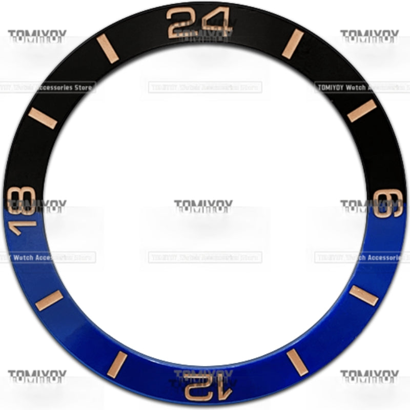 38MM Color Block Ceramic Watch Bezel Insert Fit For 40MM Men's Mechanical Wristwatch