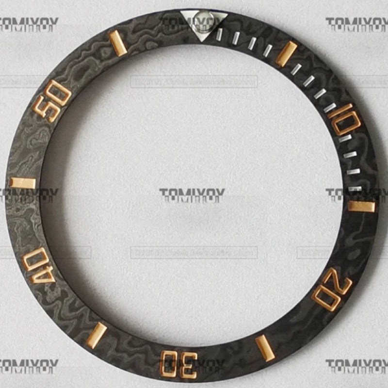 38MM Matte Carbon Fiber Bevel Face Watch Bezel Insert Fit For R-L-X SUB 40MM Mechanical Wristwatch