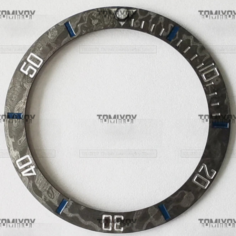 38MM Matte Carbon Fiber Bevel Face Watch Bezel Insert Fit For R-L-X SUB 40MM Mechanical Wristwatch