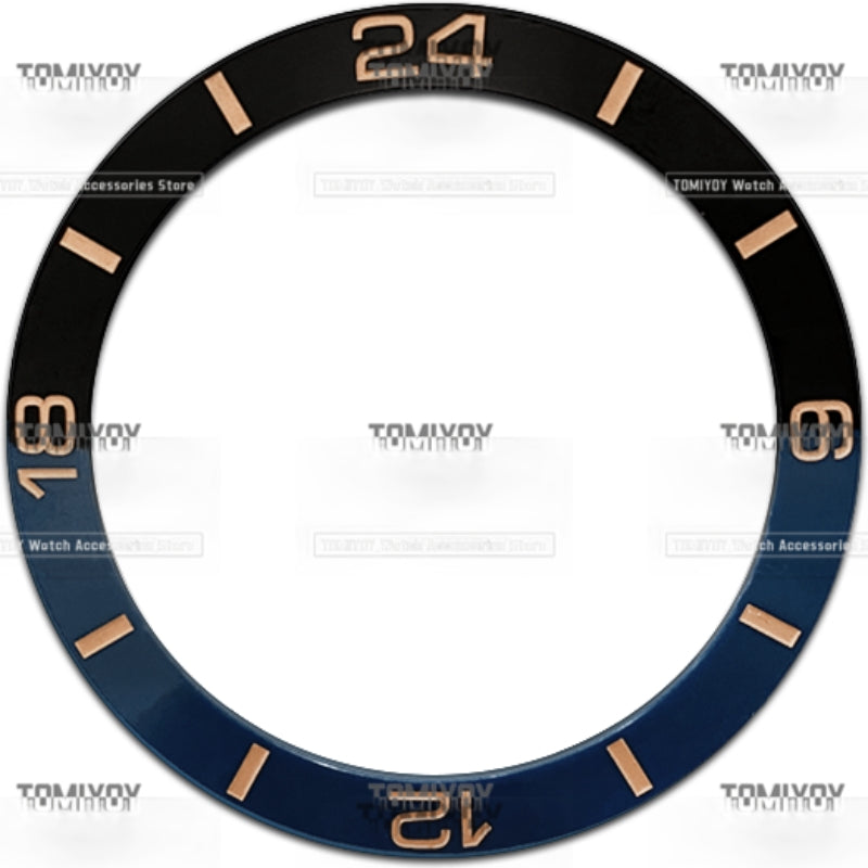 38MM Color Block Ceramic Watch Bezel Insert Fit For 40MM Men's Mechanical Wristwatch