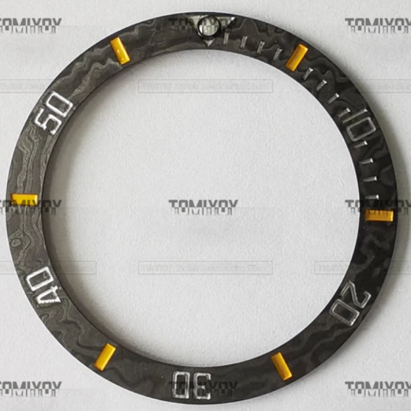 38MM Matte Carbon Fiber Bevel Face Watch Bezel Insert Fit For R-L-X SUB 40MM Mechanical Wristwatch