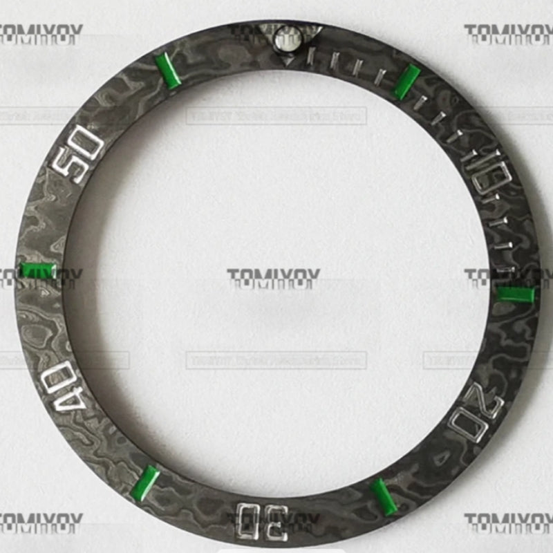 38MM Matte Carbon Fiber Bevel Face Watch Bezel Insert Fit For R-L-X SUB 40MM Mechanical Wristwatch