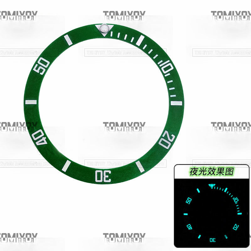 38MM Black Blue Green Matte Carbon Fiber Ice Blue Lumious Bevel Watch Bezel Insert Fit For R SUB 40MM Mechanical Wristwatch