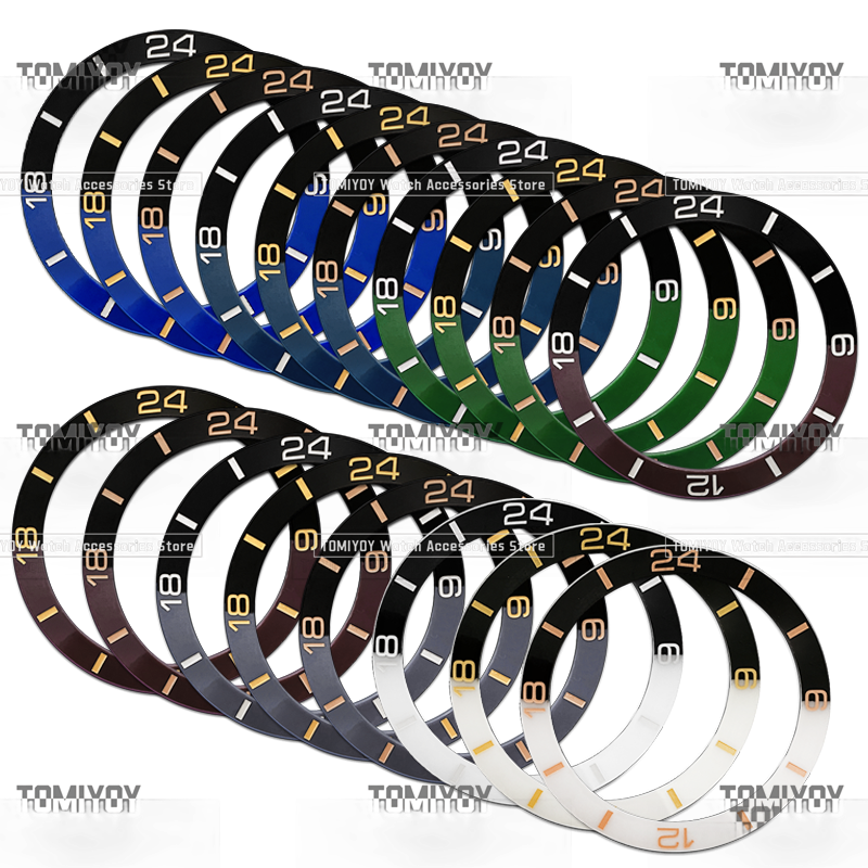 38MM Color Block Ceramic Watch Bezel Insert Fit For 40MM Men's Mechanical Wristwatch