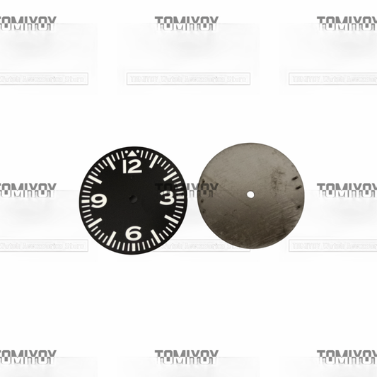 28.5mm Green Luminous Black Watch Dial Fit For NH35 NH36 7S26 4R Movement S-K-X007 Diving Watch
