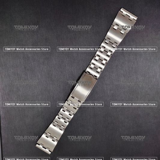 19MM Vintage All Brush Flat End Silver Stainless Steel Watch Band Fit For S-K-X6139 6138 Watch