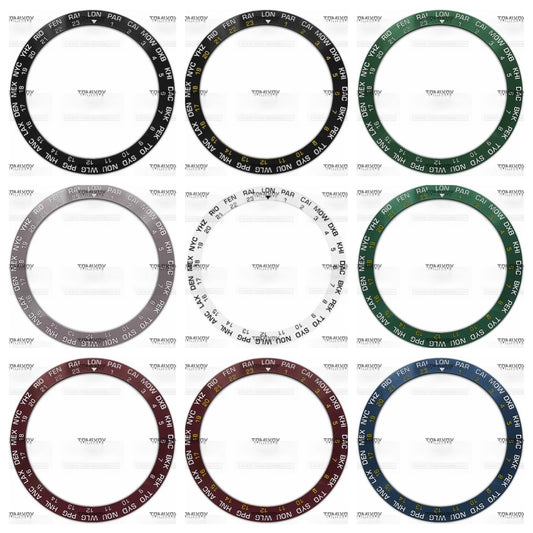 38MM Black Grey Blue Green Brown Ceramic Sloped Watch Bezel Insert Fit For S-K-X Mechanical Wristwatch