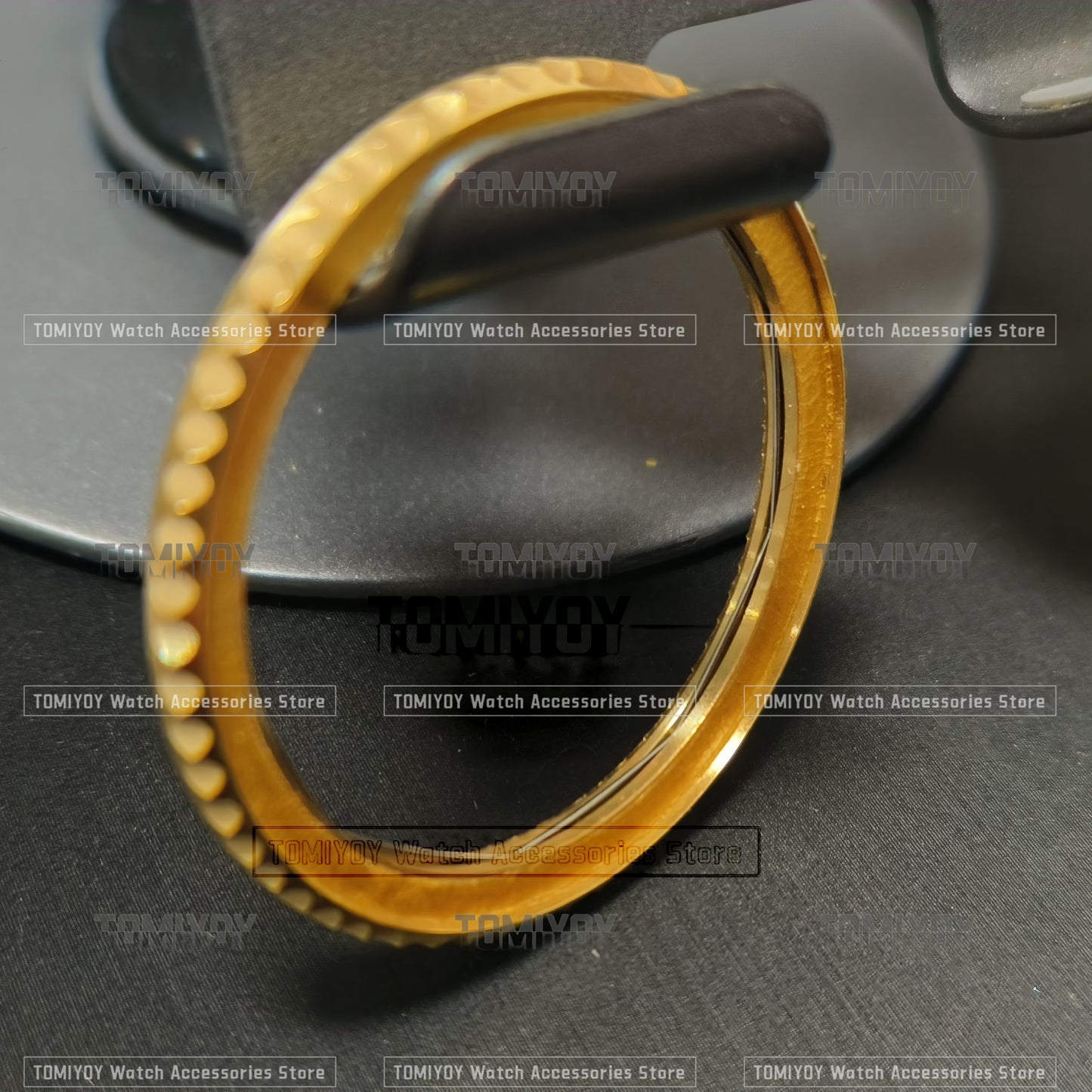 40.6MM Gold Stainless Steel With Cilck Springs Bezel Fit For R-L-X 40mm Case SUB men's Watch