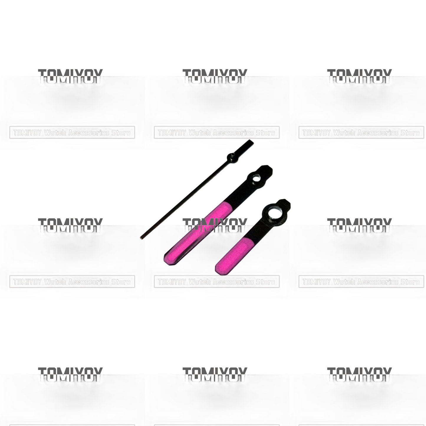 Brushed Matt Black Pink watch hands with BGW9 Luminous Fit For S NH35 NH36 Series 7S35 4R35 Movement