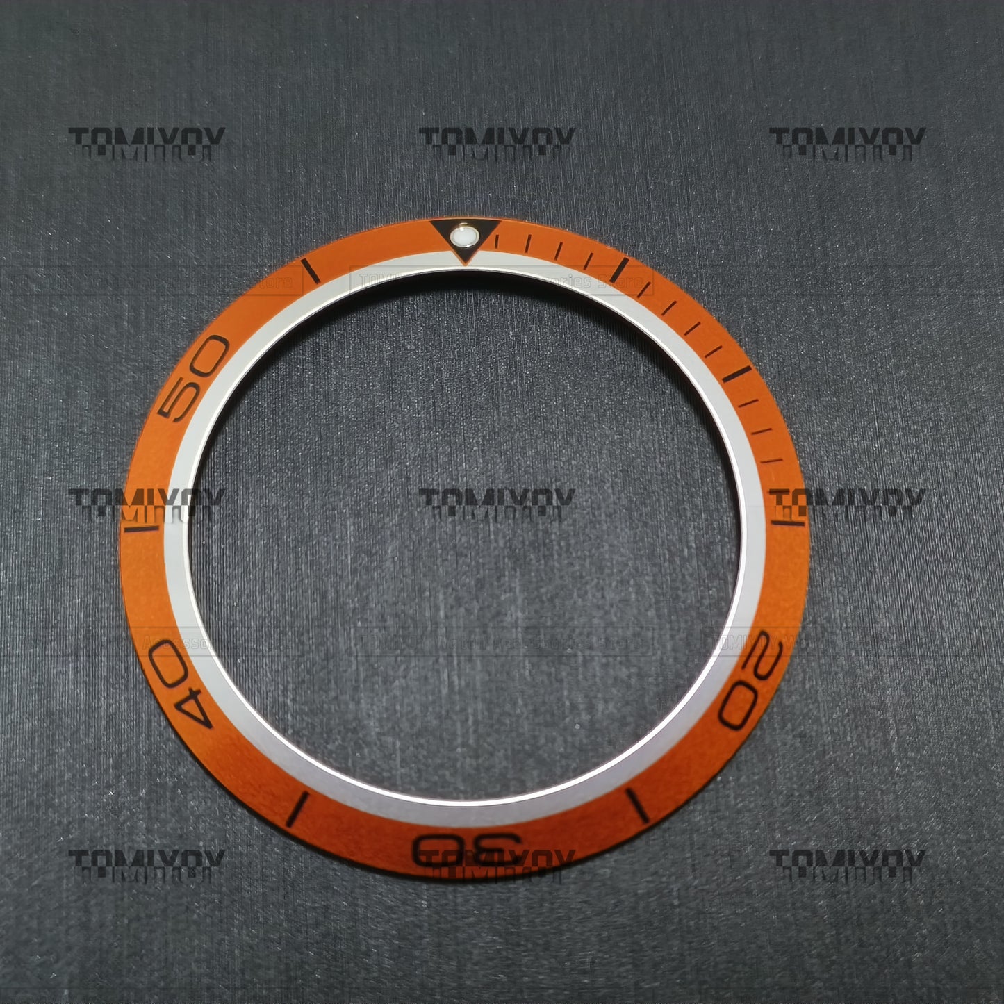 41MM Orange Black With Luminous Dot Sloped Aluminum Watch Bezel Insert Fit For O-M-G Mechanical Wristwatch