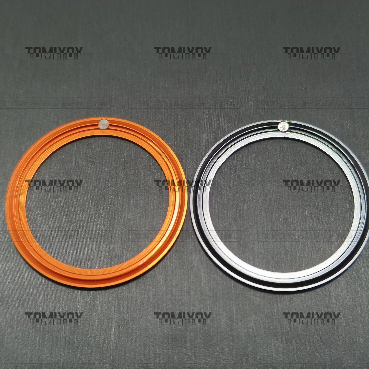 41MM Orange Black With Luminous Dot Sloped Aluminum Watch Bezel Insert Fit For O-M-G Mechanical Wristwatch