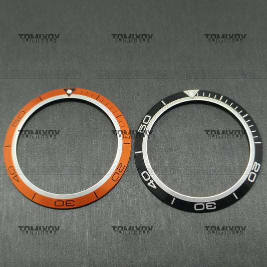 41MM Orange Black With Luminous Dot Sloped Aluminum Watch Bezel Insert Fit For O-M-G Mechanical Wristwatch