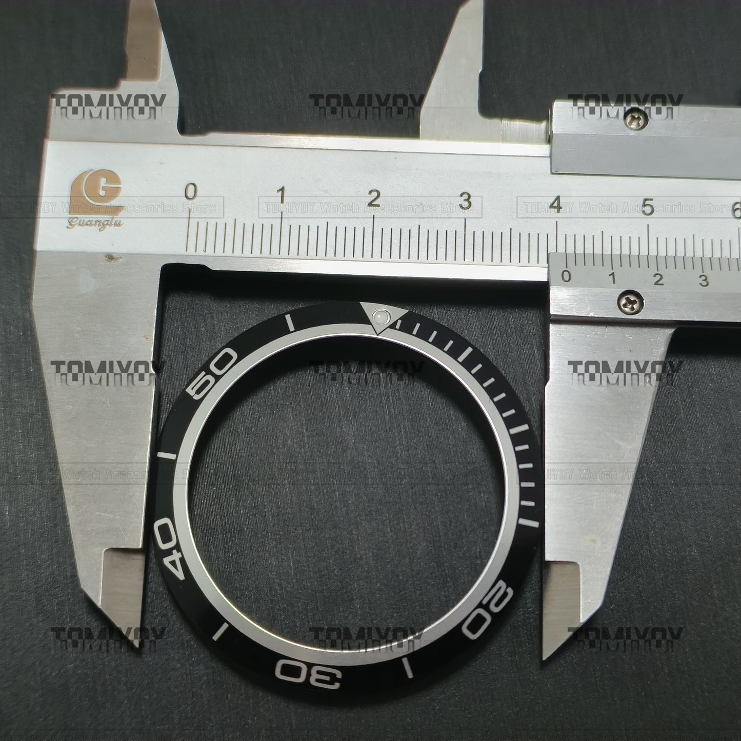 41MM Orange Black With Luminous Dot Sloped Aluminum Watch Bezel Insert Fit For O-M-G Mechanical Wristwatch