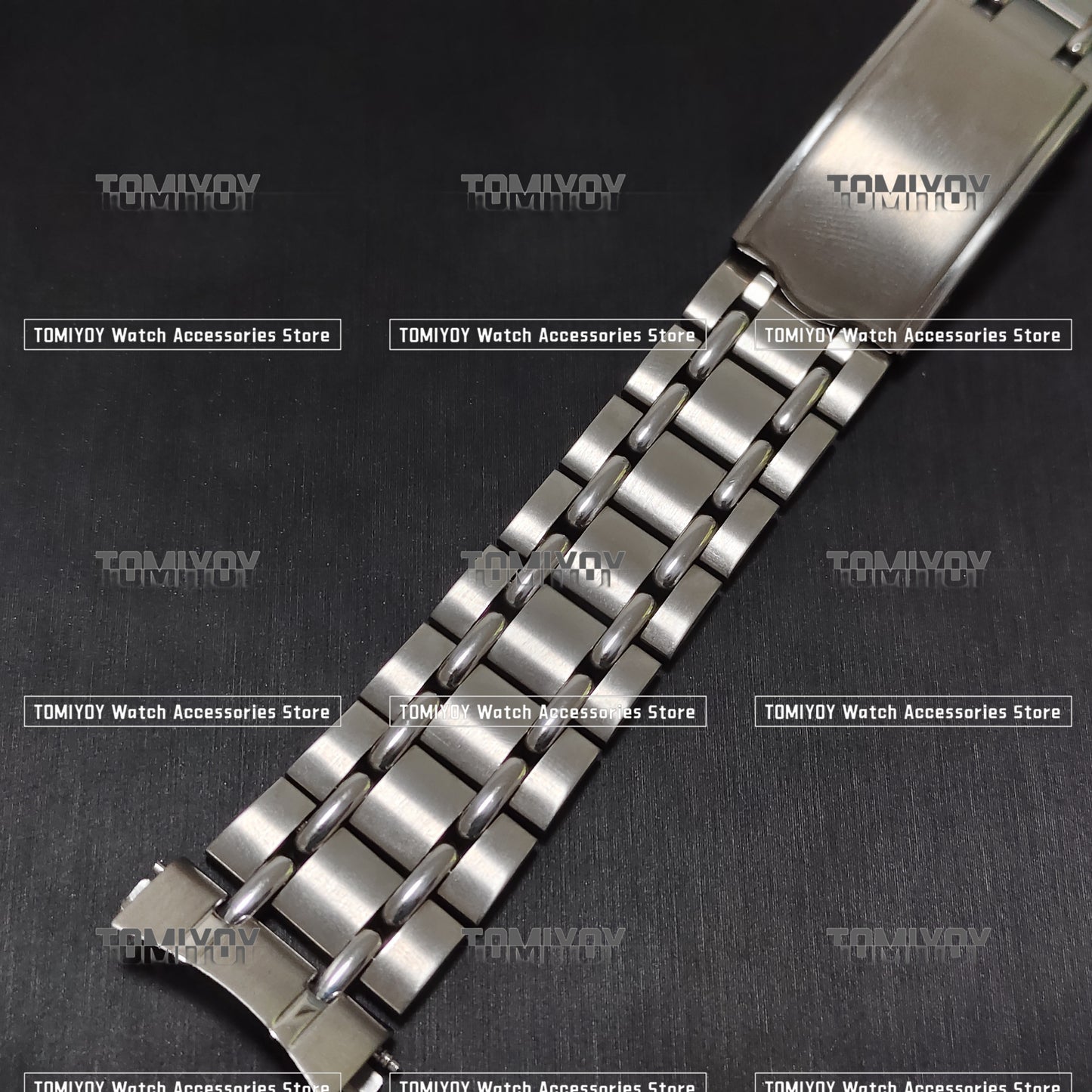 Vintage All Brush 19MM Curved End Silver Stainless Steel Solid Watch Band Fit For S-K-X 6139 6138 Watch