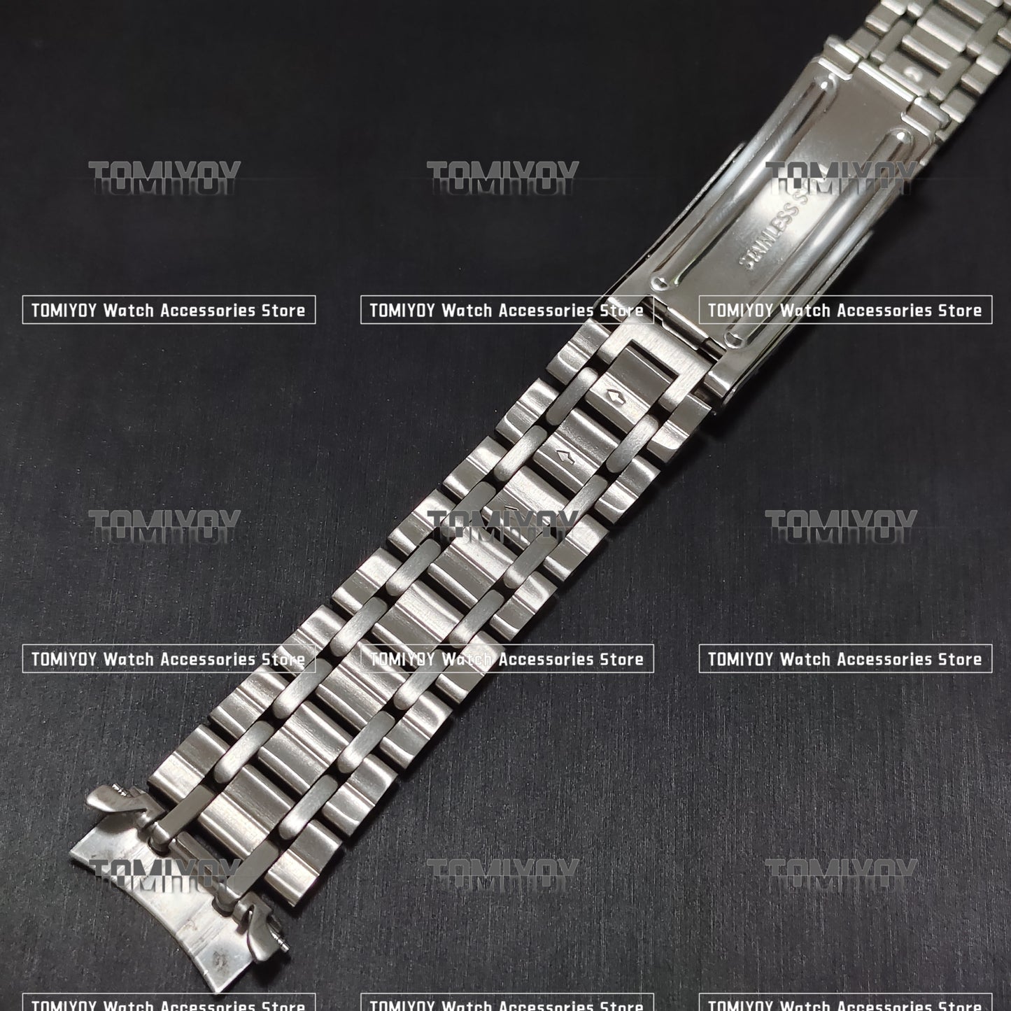 Vintage All Brush 19MM Curved End Silver Stainless Steel Solid Watch Band Fit For S-K-X 6139 6138 Watch