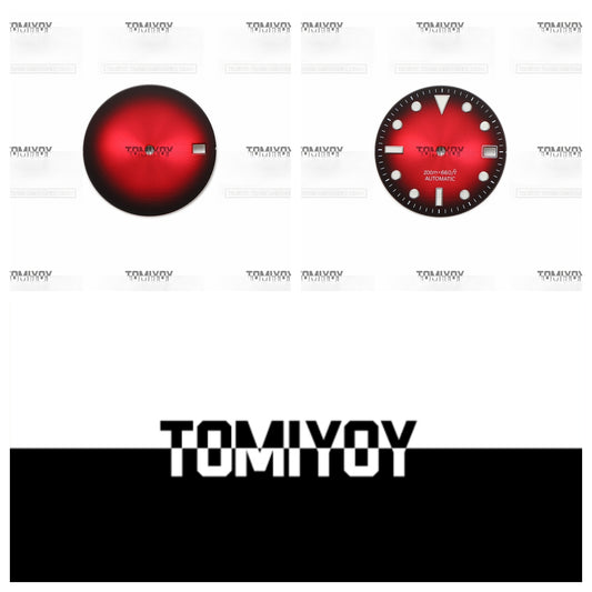 28.5mm Red Single Calendar Window Watch Dial Fit For S-k-x 6105 007 NH35 NH36 Automatic Movement Watch