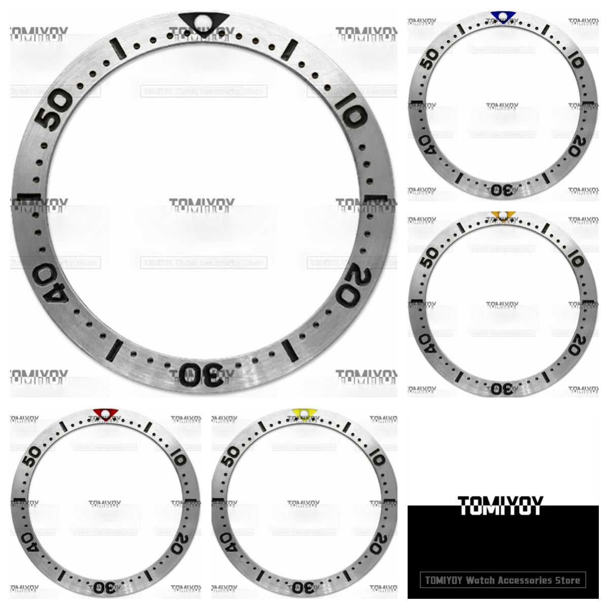 38MM Silver Black Red Yellow Blue Orange Stainless Steel Flat Watch Bezel Insert Fit For S-K-X Mechanical Wristwatch
