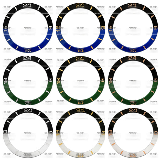 38MM Color Block Ceramic Watch Bezel Insert Fit For 40MM Men's Mechanical Wristwatch