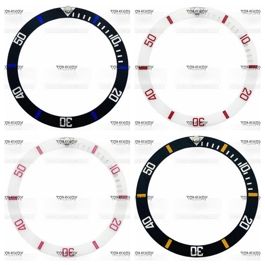 38MM Black White Imitation Carbon Fiber Ceramics Sloped Watch Bezel Insert Fit For R-L-X SUB Mechanical Wristwatch