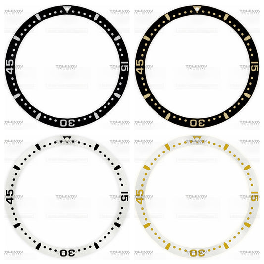 39MM Black White Aluminum Sloped Watch Bezel Fit For L-Q 642 742 Men's Mechanical Watches