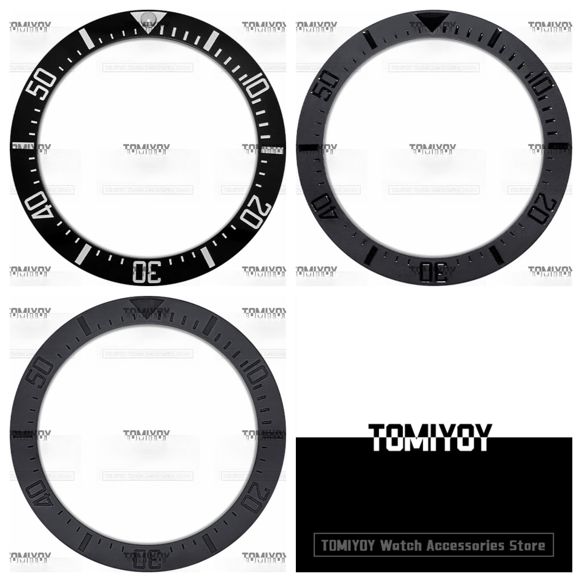 40MM Black Ceramics Sloped Watch Bezel Insert Fit For R-L-X SEA Mechanical Wristwatch