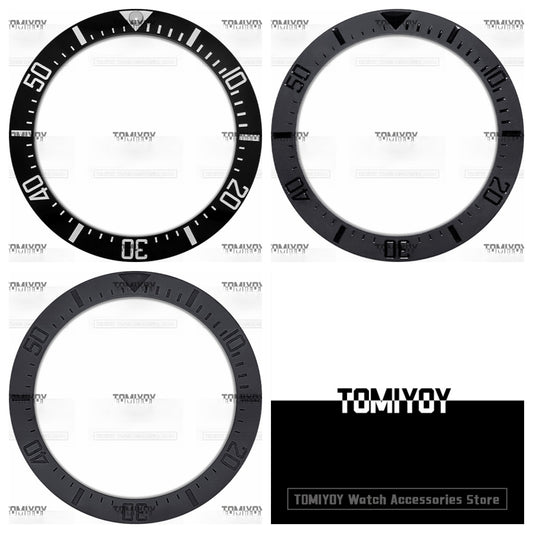 40MM Black Ceramics Sloped Watch Bezel Insert Fit For R-L-X SEA Mechanical Wristwatch