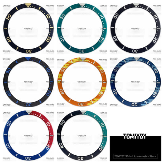 39MM Black Blue Green Red Orange Aluminium Flat Watch Bezel Insert Fit For S-K-X Mechanical Wristwatch