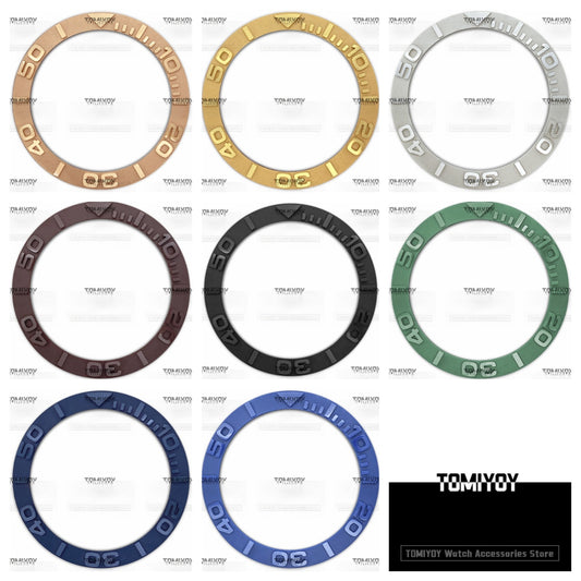 40MM Sliver Gold Rose Gold Blue Black Green Brown Convex Ceramic Sloped Watch Bezel Insert Fit For R-L-X Mechanical Wristwatch