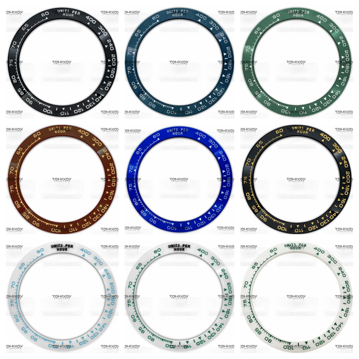 39.3MM Black Blue Green White Ceramics Flat Watch Bezel Insert Fit For R-L-X DTN Mechanical Wristwatch