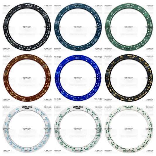 39.3MM Black Blue Green White Ceramics Flat Watch Bezel Insert Fit For R-L-X DTN Mechanical Wristwatch