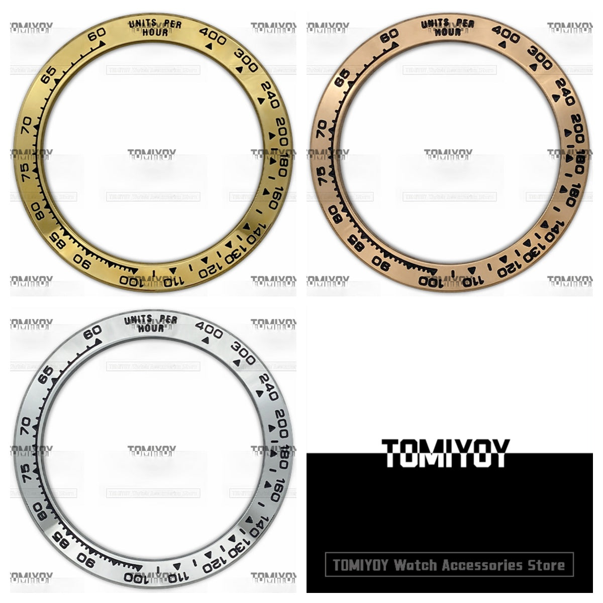 38.5MM Sliver Gold Rose Gold Stainless Steel Flat Watch Bezel Insert Fit For R-L-X DTN Mechanical Wristwatch