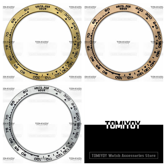 38.5MM Sliver Gold Rose Gold Stainless Steel Flat Watch Bezel Insert Fit For R-L-X DTN Mechanical Wristwatch