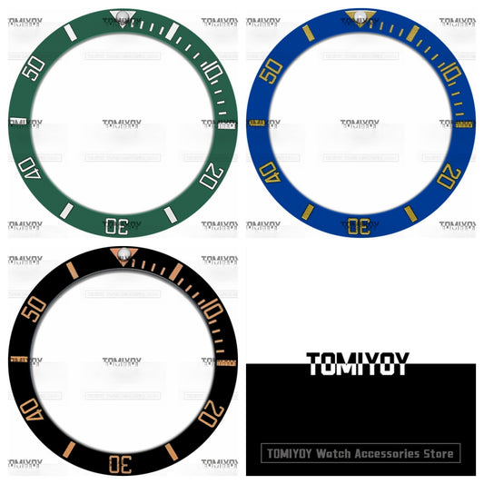 40MM Blue Black Green Ceramic Sloped Watch Bezel Insert Fit For R-L-X SUB Mechanical Wristwatch