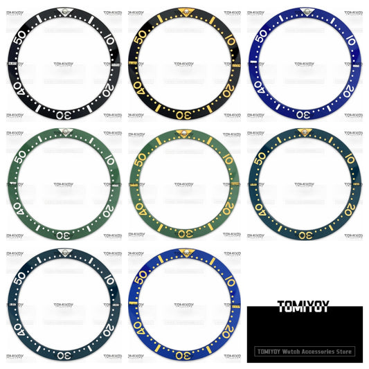 39.3MM Ceramics Flat Watch Bezel Insert Fit For S-K-X Mechanical Wristwatch