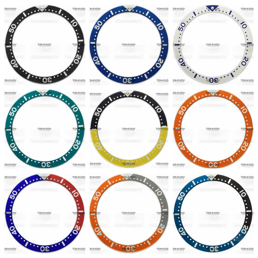 39MM Orange Blue Green Black Yellow Grey Aluminium Flat Watch Bezel Insert Fit For S-K-X Mechanical Wristwatch