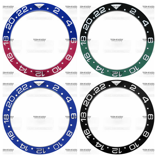 40MM Blue Black Green Red Ceramic Slope Watch Bezel Insert Fit For R-L-X GMT Mechanical Wristwatch