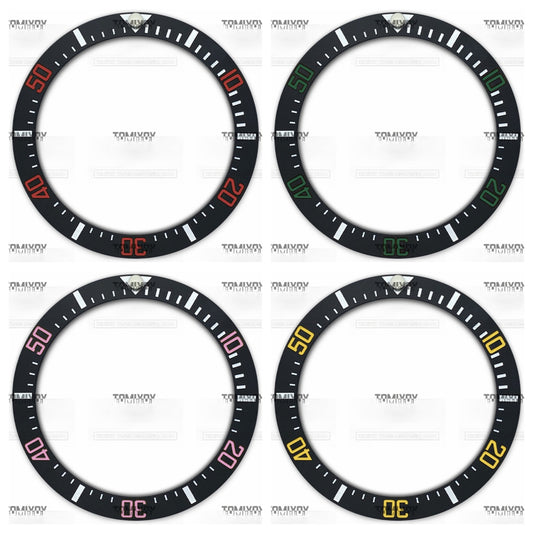 38MM Black Ceramic Sloped Watch Bezel Insert Fit For R-L-X SEA Mechanical Wristwatch