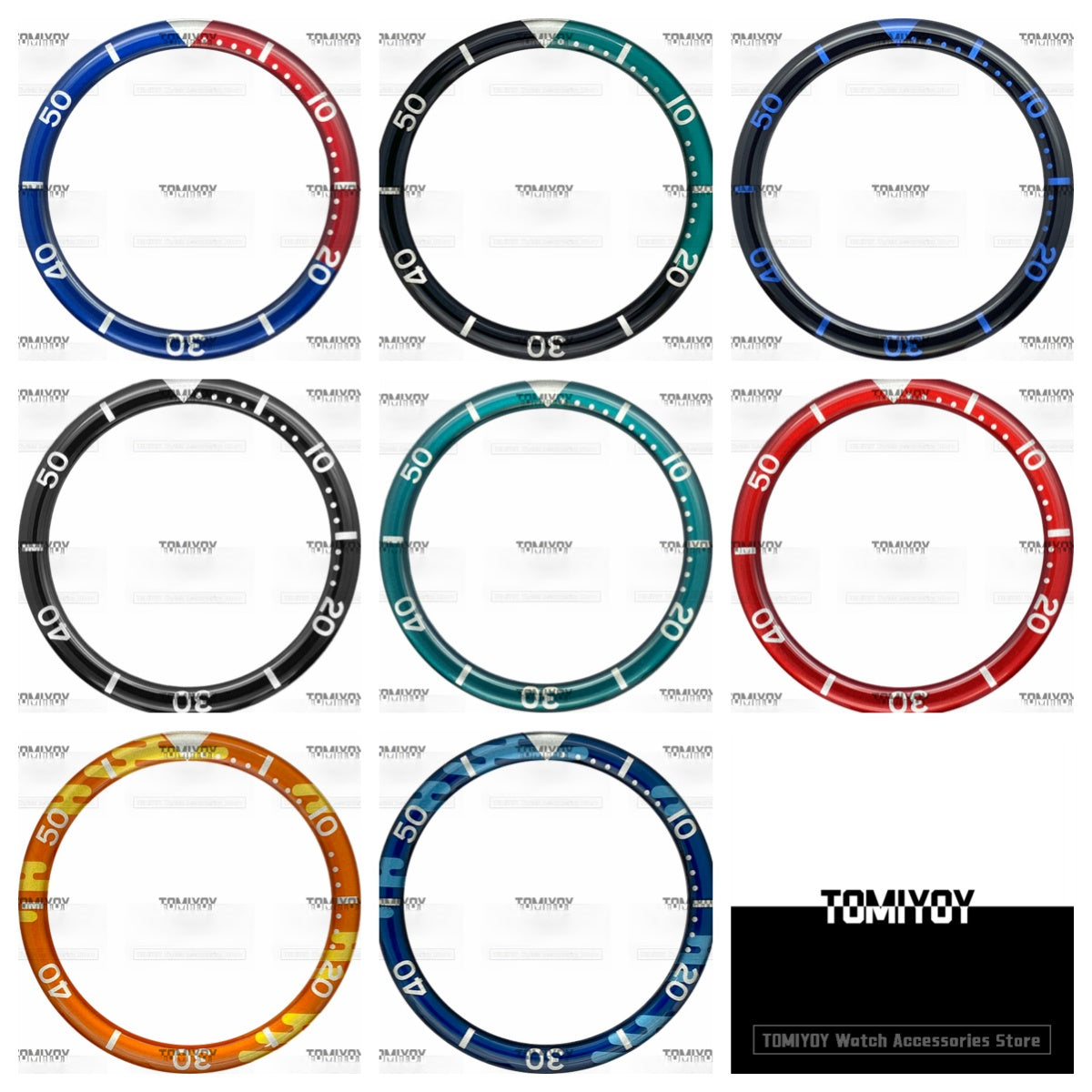 39MM Option C Orange Blue Black Red Green Resin Flat Watch Bezel Insert Fit For S-K-X Mechanical Wristwatch