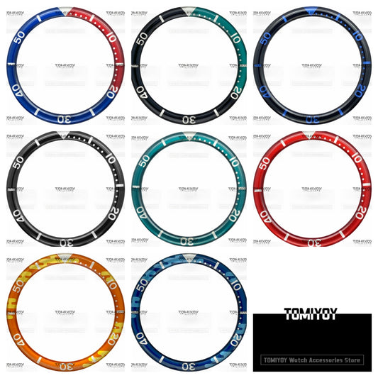 39MM Option C Orange Blue Black Red Green Resin Flat Watch Bezel Insert Fit For S-K-X Mechanical Wristwatch
