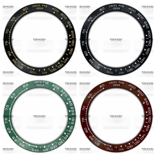 38.5MM Sliver Gold Rose Gold Ceramic Flat Watch Bezel Insert Fit For R-L-X DTN Mechanical Wristwatch