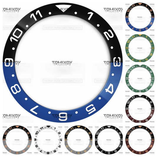 38MM Green Blue Sliver 12Hours Ceramics Sloped Watch Bezel Insert Fit For S-K-X Mechanical Wristwatch