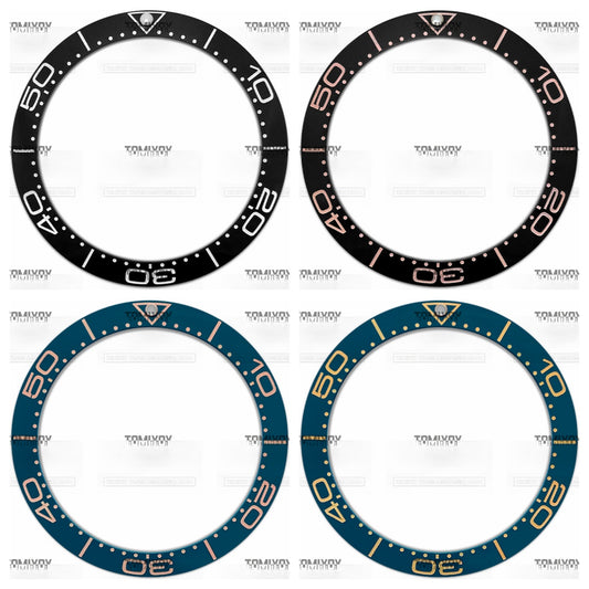 40.5MM Black Blue Ceramic Sloped Watch Bezel Fit For Sea-master 300 Series Men's Mechanical Watches