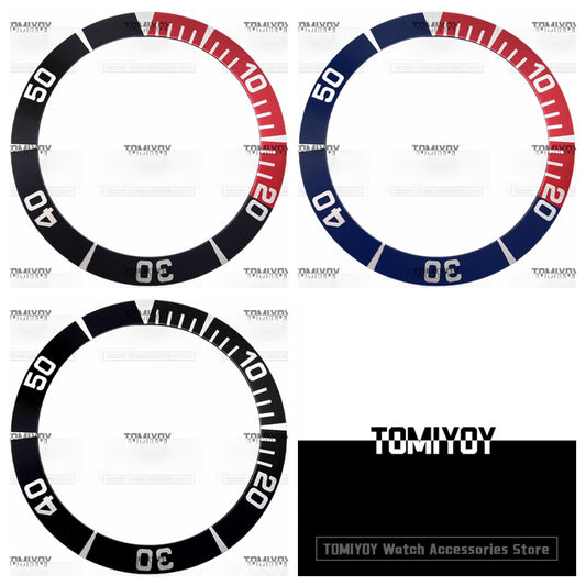 39MM Red Blue Black Aluminium Sloped Watch Bezel Insert Fit For S-K-X005 s-k-x007 Mechanical Wristwatch