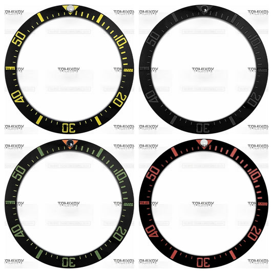 38MM Black Blue Green Ceramic Sloped Watch Bezel Insert Fit For R-L-X SUB SEA Mechanical Wristwatch