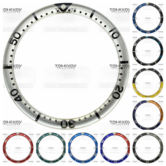 38MM Option A Sliver Blue Black Yellow Resin Flat Watch Bezel Insert Fit For S-K-X Mechanical Wristwatch