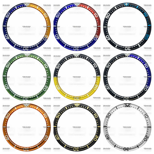 39MM Option A Yellow Sliver Orange Grey Resin Flat Watch Bezel Insert Fit For S-K-X Mechanical Wristwatch